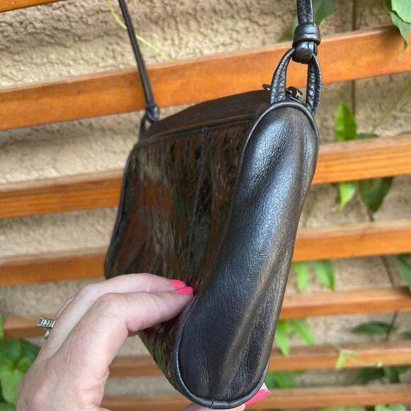 Giani Bernini snakeskin black leather purse VTG - Picture 5 of 9